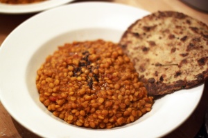 See, I don't just eat cake. Home made slow cooker dhal with gluten free coriander naan. Perfect winter food.